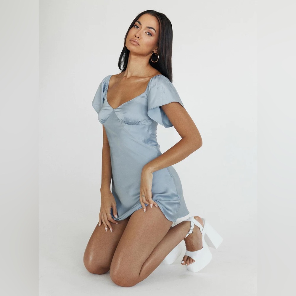Princess Polly Light Blue Silk Dress